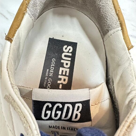 Golden Goose White Sneakers with Blue Laces and Star Detail - Picture 6 of 7